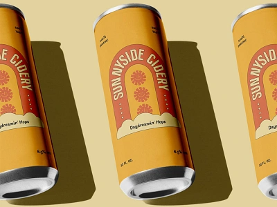 sunnyside cidery — packaging branding cider custom type illustration logo packaging sunny type design