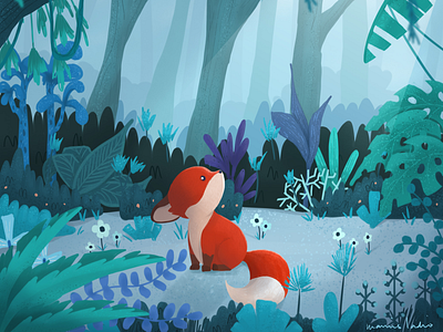 Fox in the Forest illustration