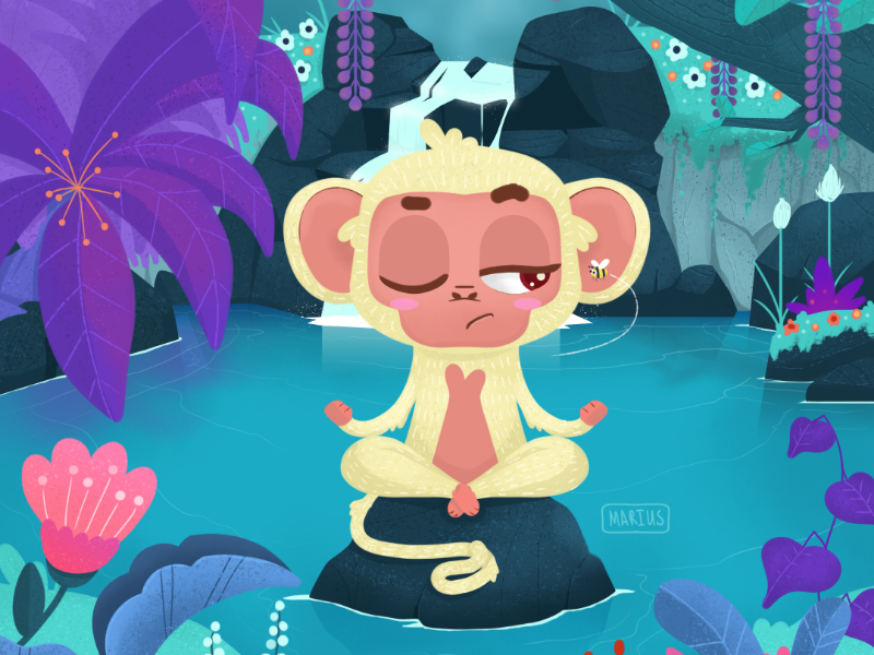 Monkey Meditation by Marius II on Dribbble