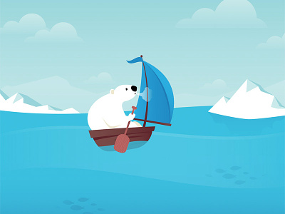 Polar Warming Global Bear global warming illustration polar bear