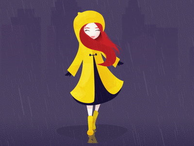 Smile in the Rain animation raining