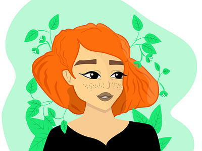 Orange hair art colors combination debute design digital drawing dribbble girl hello hobby illustrations illustrator orange sketch vector