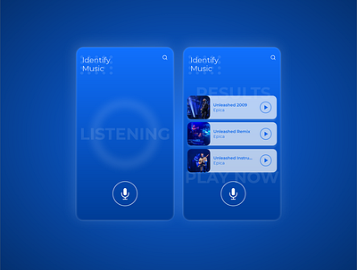 Identify Music Concept App app design flat icon minimal ui ux