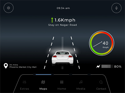 Infotainment UI Screen design flat icon minimal ui ux