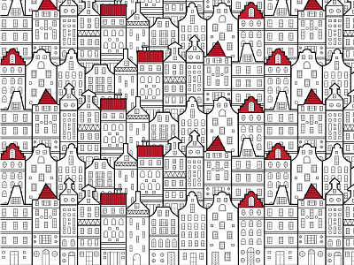 Amsterdam house seamless pattern design illustration amsterdam artwork city concept design doodle flat graphic design illustration minimal netherlands pattern pattern design seamless travel vector