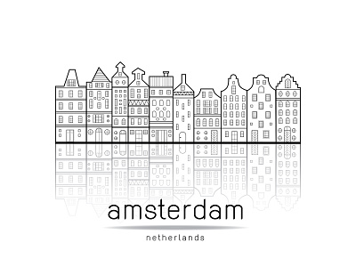 Amsterdam city illustration design