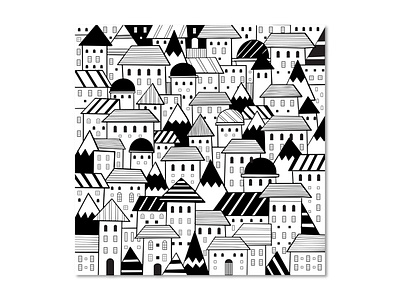 house pattern black and white artwork branding city concept design doodle graphic design hand drawn illustration travel