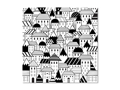 house pattern black and white