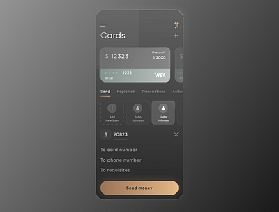 Bank app Cards section in retro style app bank bank app banking cards ui money retro send transactions ui visa