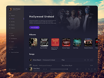 Music app UI