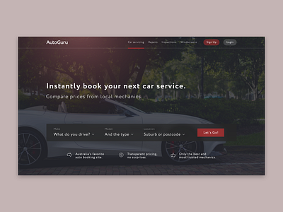 Car Rent first screen design