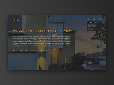 Real Estate Company First Screen Design first screen design real estate agency site site design