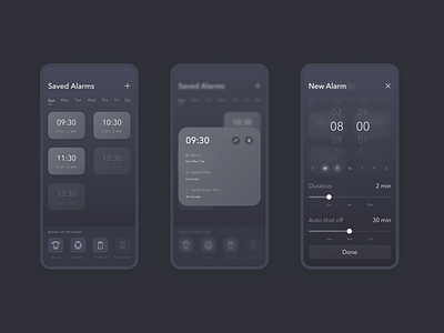 Alarm mobile app UI