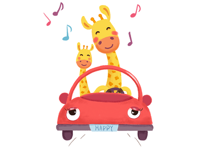 miracle garden_giraffe_3 animal car design family giraffe illustration music
