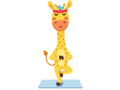 miracle garden_giraffe_6 animal butterfly design fitness giraffe illustration sport tail yoga
