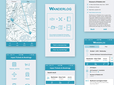 Wanderlog Travel App app design icons timeline travel