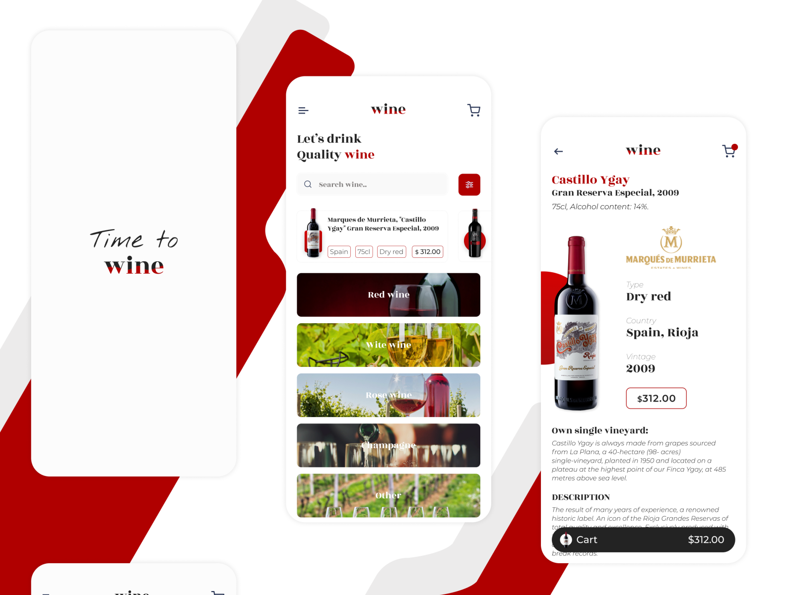 Wine shop app by Aleksei on Dribbble
