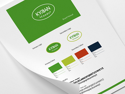 Brand Manual for Kyrian foods branding design designs graphics illustration logo typography