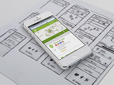 Responsive Map design interactive iphone 5 mobile responsive ui web design