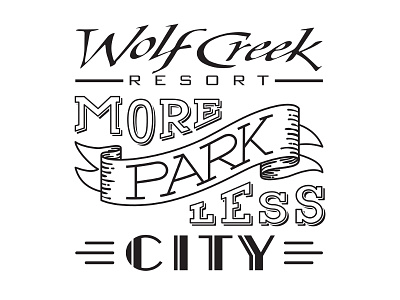 Wolfcreek Square Morepark V2 Dribbble hand lettering illustrator lettering pencil sketch sketches stickers tagline vector