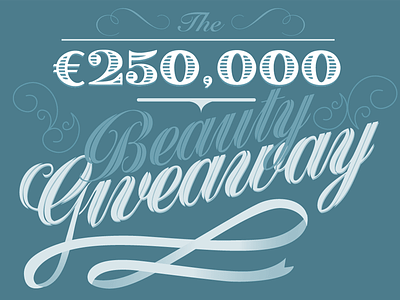 Beauty Giveaway Type treatment lettering logo typography vector
