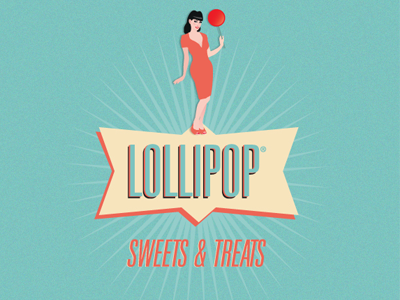 Lollipop cafe / shop logo graphic design logo vector