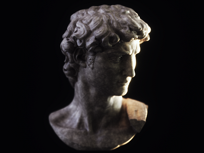 Head of Michelangelo's David A 3d ancient animation animation art c4d design digitalart head marble motion art octane profile scan statue