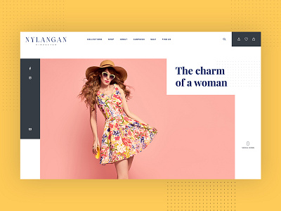 Nylangan Landing Page Concept design ecommerce ecommerce design flat header minimal peach photoshop shopping typography ui ux web website design