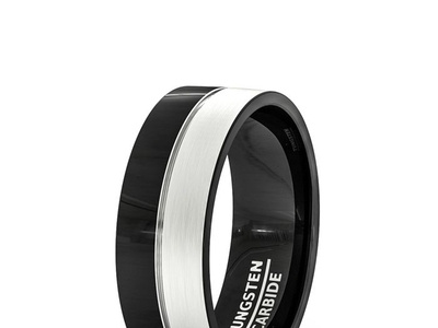 BLACK TUNGSTEN RING SATIN SURFACE BEVELED EDGE COMFORT FIT mens red wedding bands red tungsten ring red tungsten wedding bands rose gold tungsten