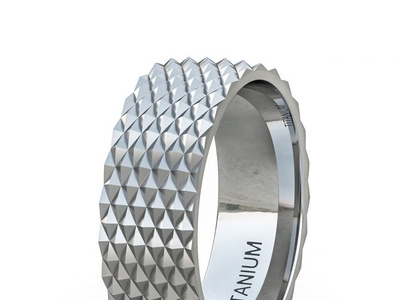 8MM TITANIUM RING MULTIPLE TRIANGLE FLAT EDGE stainless steel bracelet