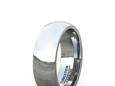 8MM CLASSIC POLISHED TUNGSTEN RING DOME