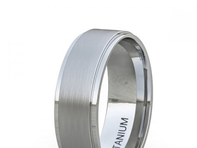 TITANIUM RING CLASSIC MENS WEDDING BAND BRUSHED SURFACE