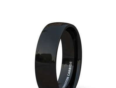 8MM BLACK TUNGSTEN RING SOLID POLISHED DOME