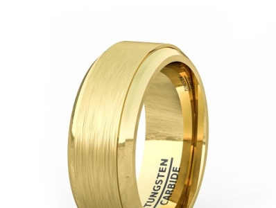 18K PLATED YELLOW GOLD TUNGSTEN RING