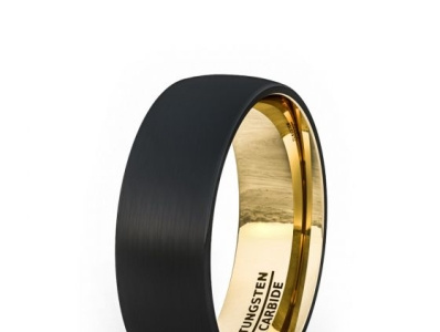 TUNGSTEN RING TWO TONE BLACK 18K GOLD PLATED TUNGSTEN CARBIDE black tungsten ring blue mens wedding band tungsten rings tungsten rings for men
