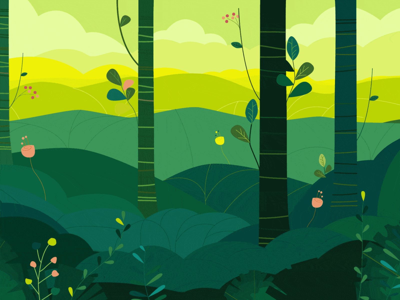 Walking In The Woods By Andreia Dobrota On Dribbble