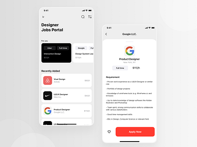 Joobiz - Job Finder Mobile App career app inspiration design job job app job finder job portal product design inspiration