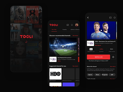 Tooli - Streaming App live app live stream live stream mobile app online watch sport online stream app streaming mobile app