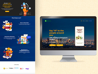 Simply Local - Social App for Neighborhood graphic design landing page social website ui website
