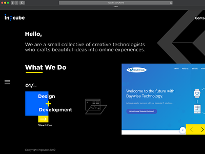 Ingcube Landing Page animation app dahnteyy design gif icon illustration interaction interaction design logo type typography ui ux vector web website