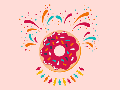 Mardi Gras candy carnaval colors creation design digital donut flat food happy illustration mardi gras mardi gras party vector