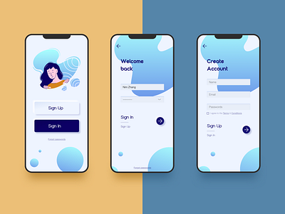 Sign In/Up design ui ux