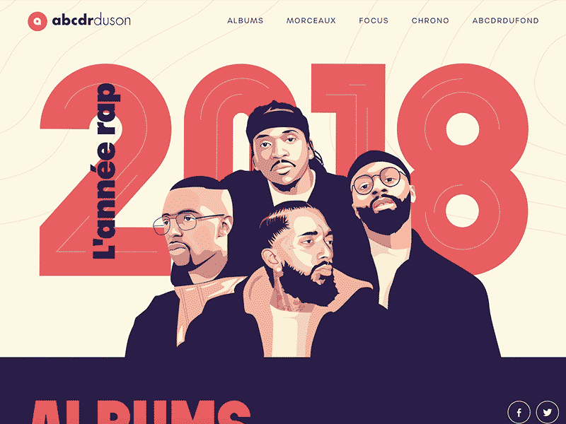 Website for rap report of the year 2018 alphawann animation annual report illustration isha motion music pusha t rap webdesign