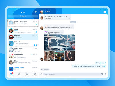 Insub Messenger for iPad app chat insub interface ipad ipad app messenger uiux