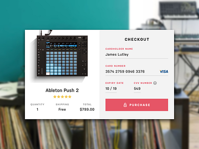 Credit Card Checkout—Daily UI #002 ableton card checkout credit card daily100 dailyui day002 ecommerce form shop ui ux