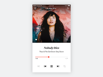 Music Player—Daily UI #009 app clean daily100 dailyui day009 ios minimal music music player player ui ux