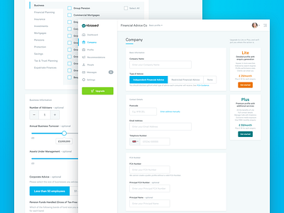 Unbiased Dashboard—Company Page admin app clean dashboard data finance form interface modern ui ux web