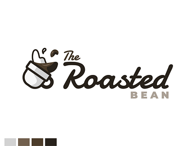 The Roasted Bean - Daily logo Challenge branding daily ui dailylogochallenge design flat illustration logo typography ui vector