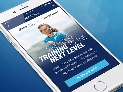 Mobile site for Asics asics blue branding fitness ios landing page mobile sony sports ui web