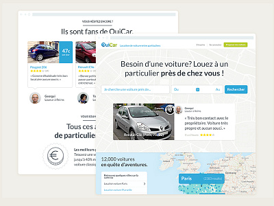 OuiCar car light map peer to peer responsive ui website white